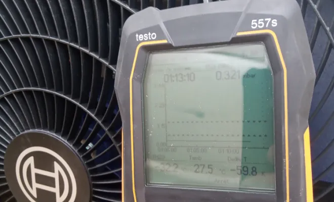 résultat tirage au vide mesuré par vacuomètre